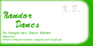 nandor dancs business card