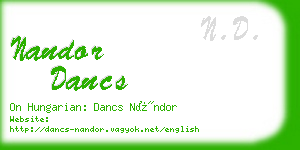 nandor dancs business card